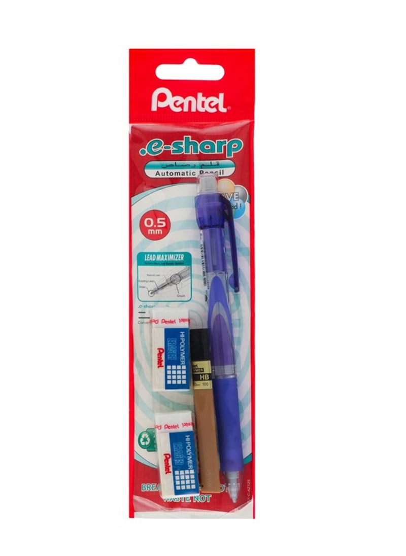 Pentel أقلام رصاص ميكانيكية برأس 0.5 مم مع ممحاة وحزمة من الرصاص  - Image 1