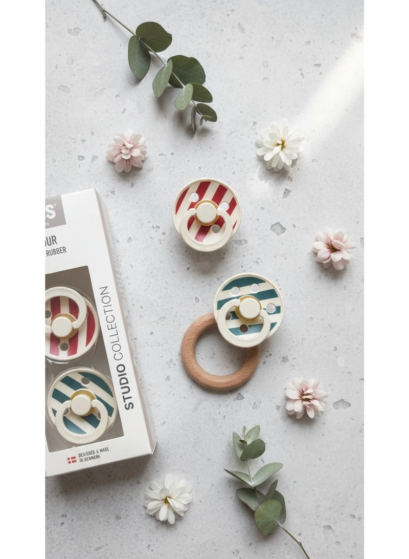 بيبس لهاية BIBS بحلمة دائرية من المطاط الطبيعي للأطفال من عمر 0+ أشهر - Image 1