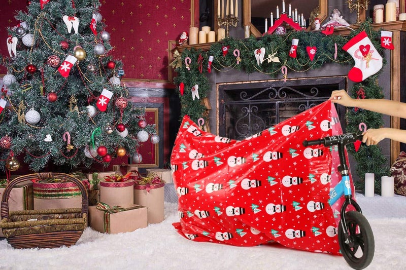 CCINEE Giant Christmas Plastic Gift Bag  1 PC Christmas Red Snowman Plastic Celebration Gift Bag Jumbo Gift Bag(36""x44"") with Tag Card for Large Gifts - Image 4