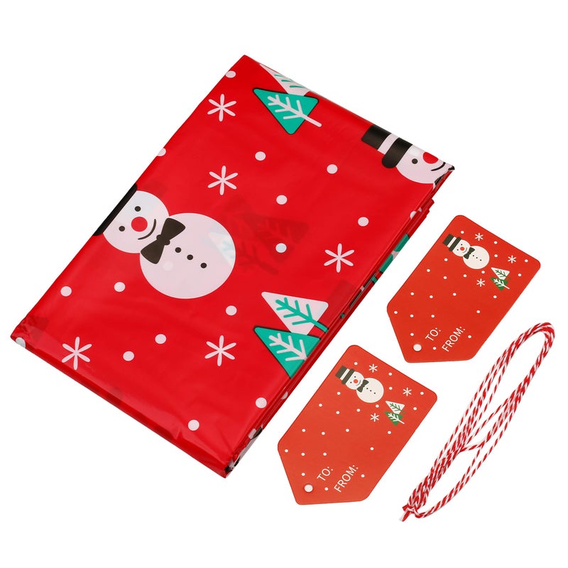 CCINEE Giant Christmas Plastic Gift Bag  1 PC Christmas Red Snowman Plastic Celebration Gift Bag Jumbo Gift Bag(36""x44"") with Tag Card for Large Gifts - Image 3