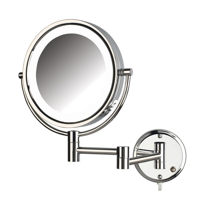 WALLMOUNTED MAKEUP MIRROR WITH LIGHTS CHROME LIGHTED MAKEUP MIRROR WITH 8X MAGNIFICATION MODEL HL88CL