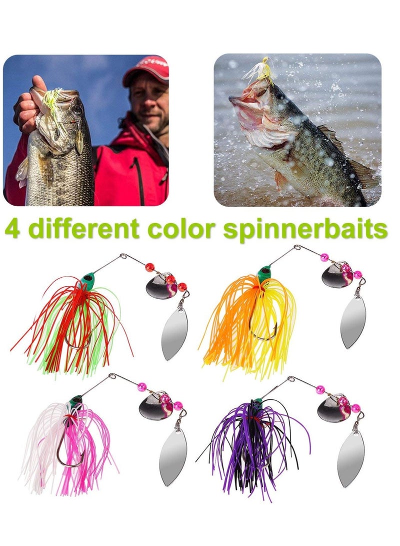 SYOSI 102Pcs Fishing for Freshwater Bait Tackle Kit Accessories Fishing Lures Baits Tackle Crankbaits Spinnerbaits Plastic Worms Jigs Topwater Lures Tackle Box and More Fishing Gear Lures Kit Set - Image 2