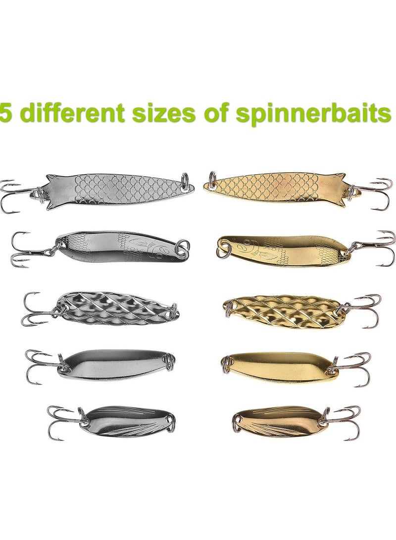 SYOSI 102Pcs Fishing for Freshwater Bait Tackle Kit Accessories Fishing Lures Baits Tackle Crankbaits Spinnerbaits Plastic Worms Jigs Topwater Lures Tackle Box and More Fishing Gear Lures Kit Set - Image 5