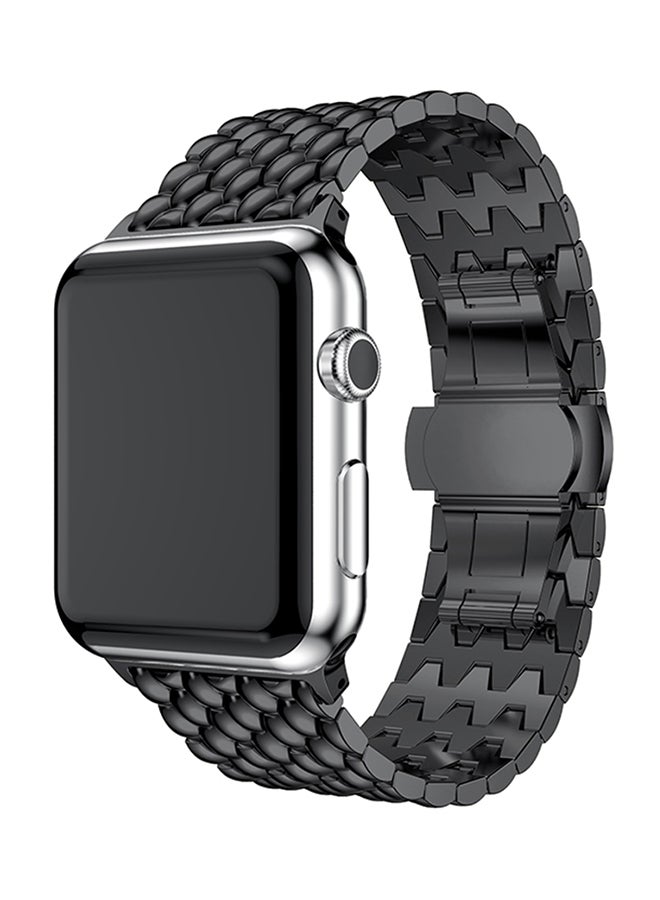 Business Formal Style Stainless Steel Watch Strap For Apple Watch Series 3/ 2/ 1 Black - Image 2