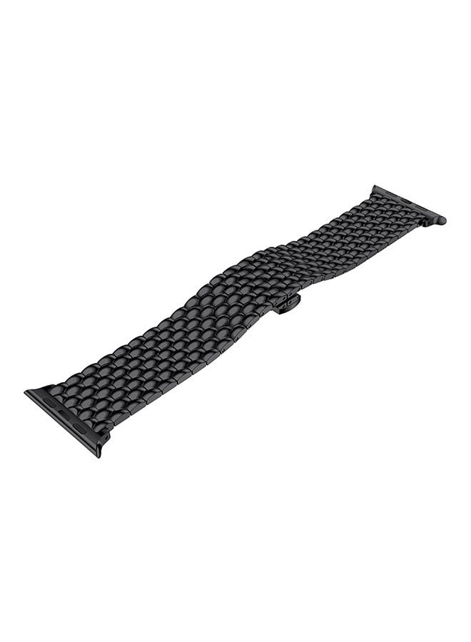 Business Formal Style Stainless Steel Watch Strap For Apple Watch Series 3/ 2/ 1 Black - Image 3