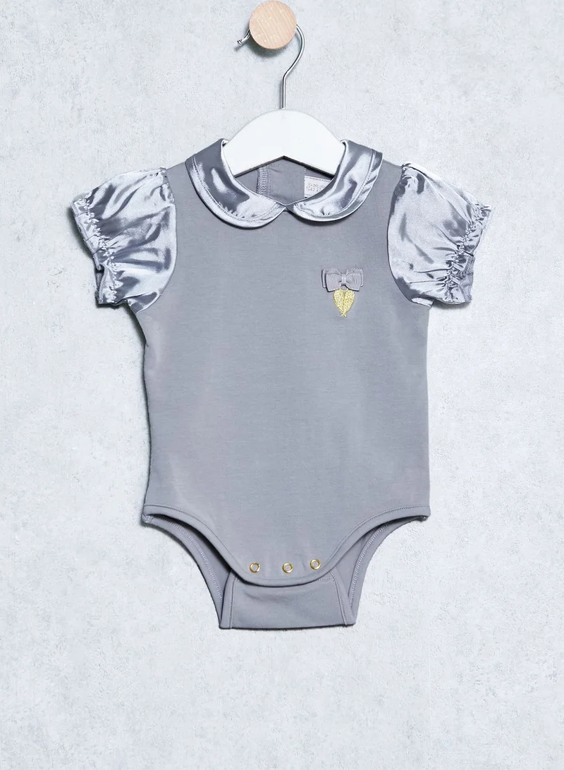 angels face Infant Satin Sleeve Bodysuit