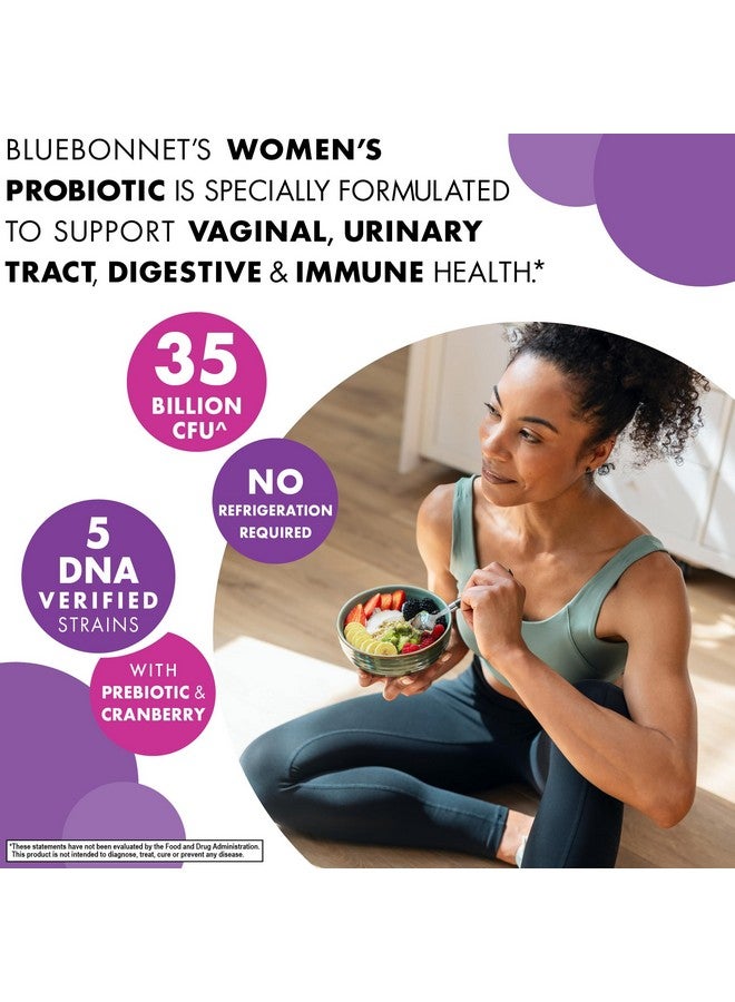 BlueBonnet Nutrition Women’s Probiotic 35 Billion CFU^ Shelf Stable - Urinary Tract, Vaginal pH, Digestive, Immune* - Prebiotic and Cranberry - Non-GMO, Free of Dairy, Gluten & Soy - 30 Servings - Image 3