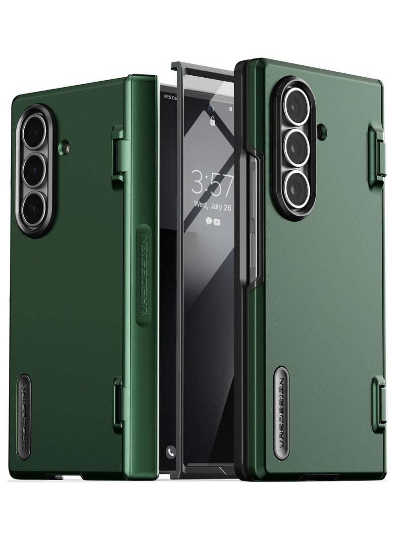 VRS Design غطاء حماية تيرا غارد مودرن 360 لجهاز سامسونج جالاكسي زد فولد 7 (2025) مع [حماية شاشة مدمجة] وحماية المفصل - أخضر معدني