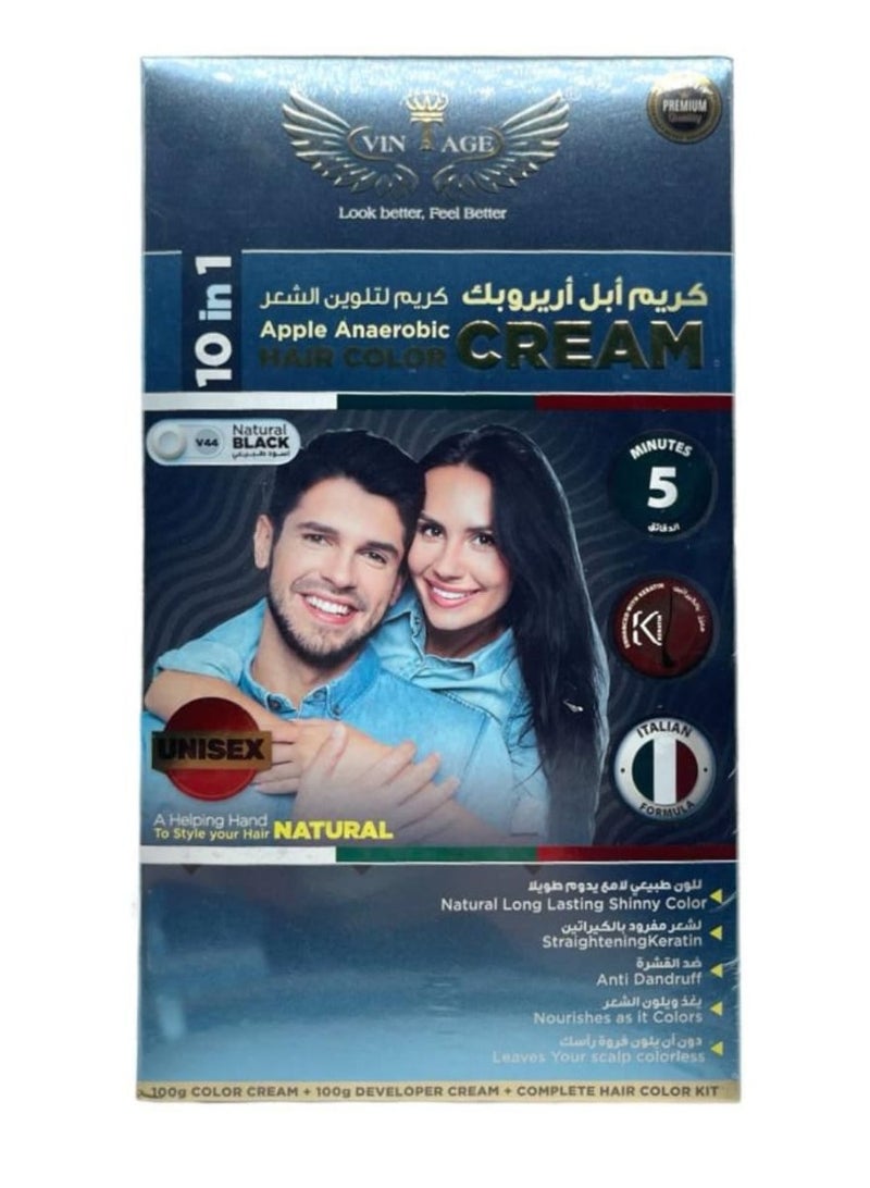 vintage Hair Color Cream 10 in 1 Natural Black - Image 2