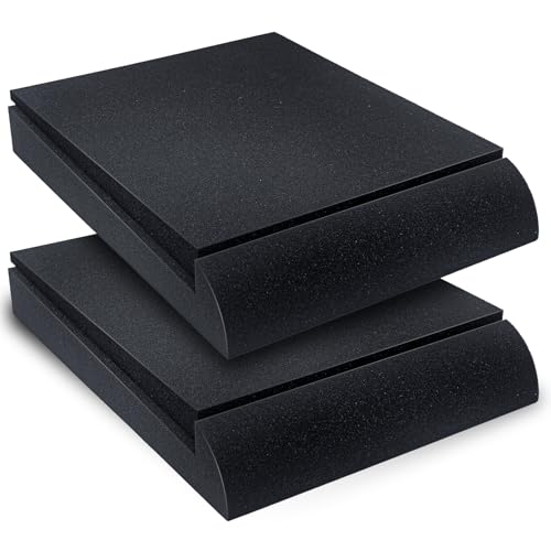Liquid Stands Studio Monitor Sound Isolation Pads - 6"-8" High-Density Foam Pads Prevent Vibrations - Angled Speaker Riser - Image 1