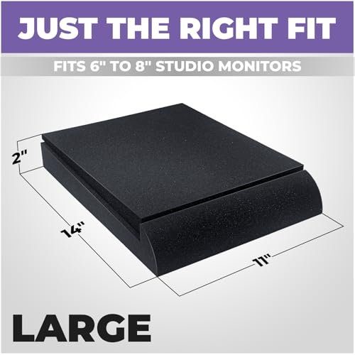 Liquid Stands Studio Monitor Sound Isolation Pads - 6"-8" High-Density Foam Pads Prevent Vibrations - Angled Speaker Riser - Image 2
