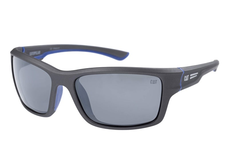 Caterpillar Mens Wrap Polarized Sunglasses, Matte Grey, 59 mm - Image 5