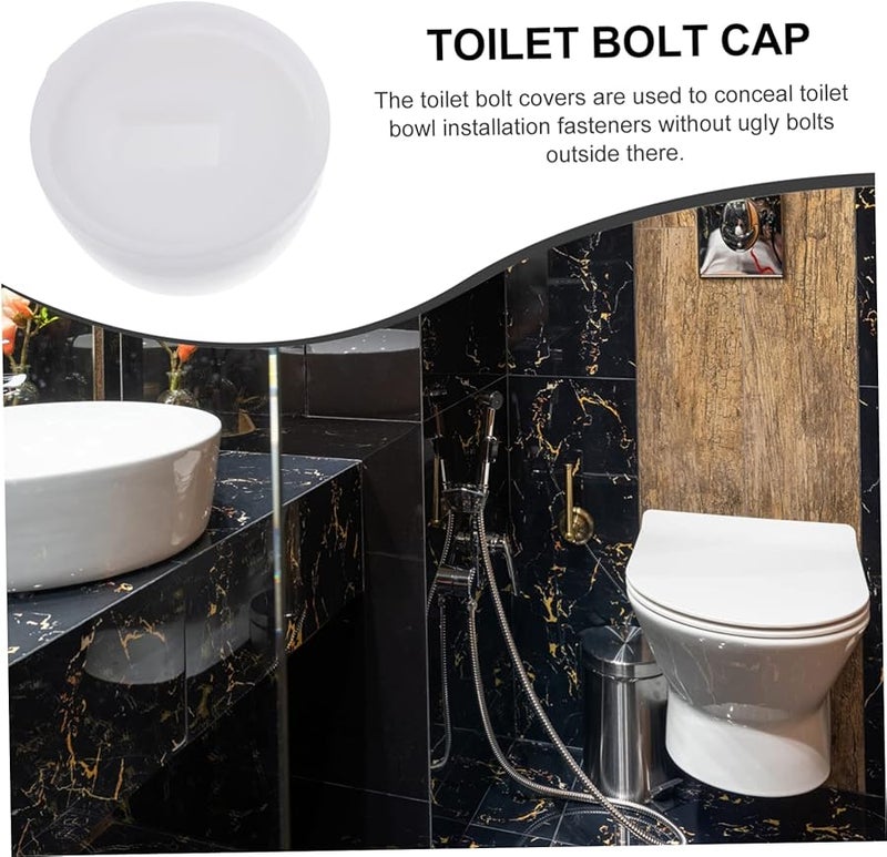 STOBOK 2 زوج من أغطية مسامير مقعد المرحاض الممدودة أغطية مبطنة باللون الأبيض ملحقات زخرفية للمنزل - Image 4
