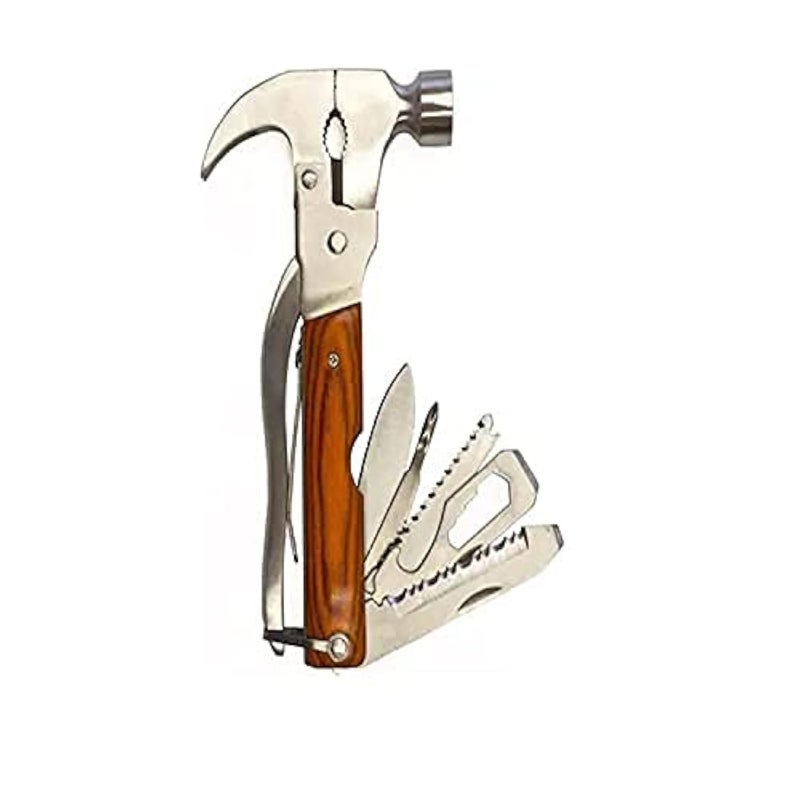 ROLLYWARE Multifunction Stainless Steel 10 in 1 Multi-Functional Pocket Hand Tool Set (Hatched, Hatchet, Wrench, Cutter and More) Multipurpose MultiTools Hammers, - Image 1