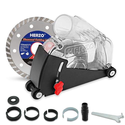 HERZO Dust Shroud Dust Extraction Cutting Guard for 5 inch and 4-1/2 inch Angle Grinder - Image 1