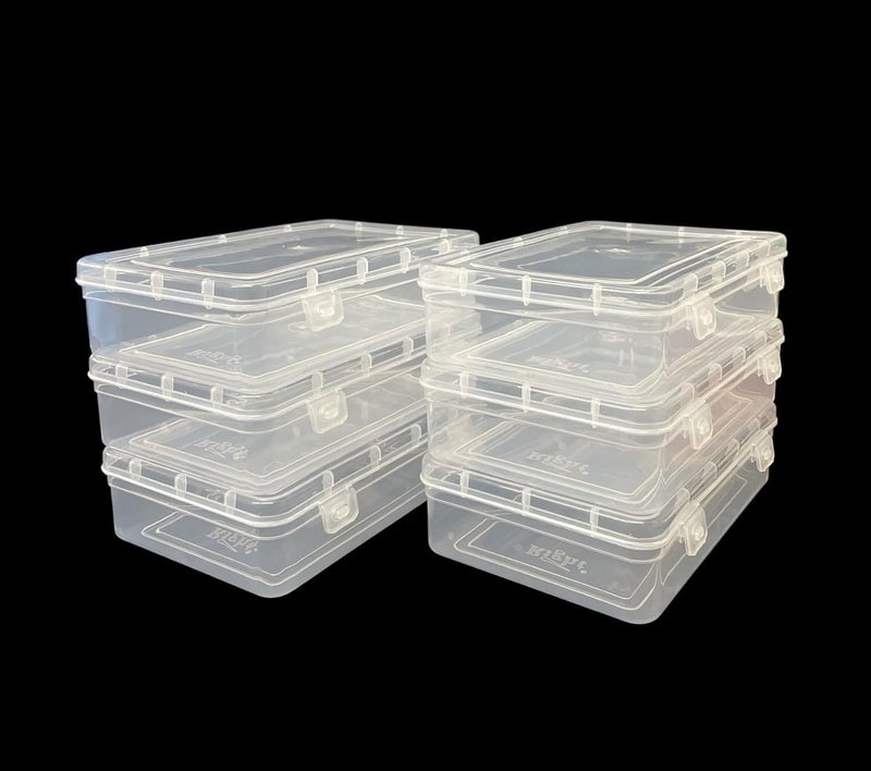 URBAA Small Storage Boxes container with Lock Lid, Jewellery Case Organiser(PUREPACK33-6) 200ml (Clear, 13 x 9 x 4 Cm) - Set of 6, Rectangular - Image 1