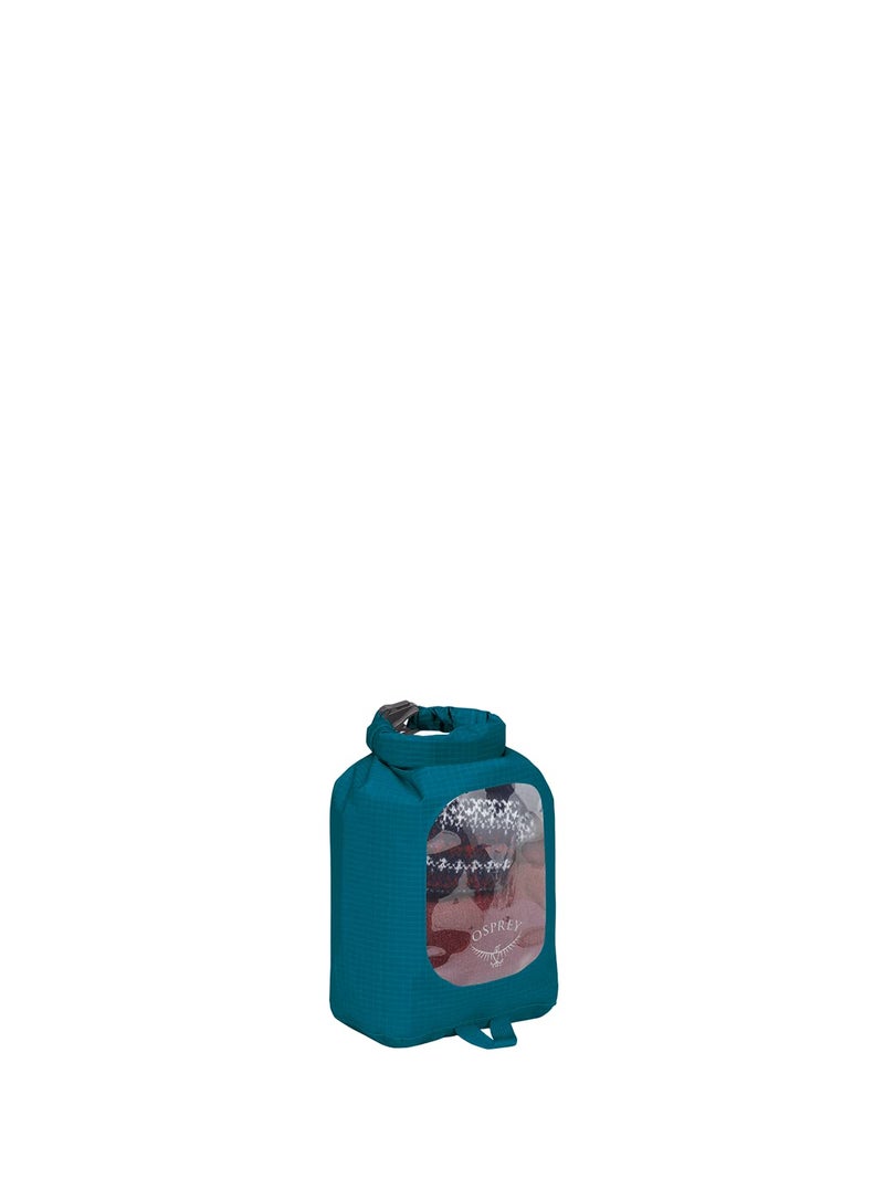 Osprey 3L Waterproof Dry Sack with Window Waterfront Blue - Image 2