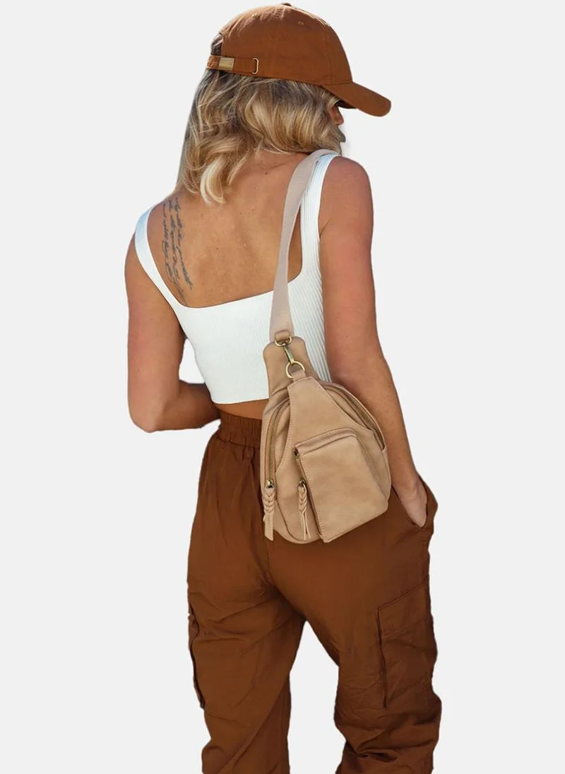 YUNIQEE Brown High Rise Jogger Trousers