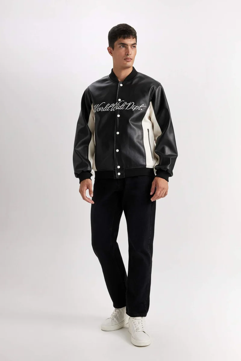 Defacto Regular Fit College Collar Waterproof Thin Bomber Jacket