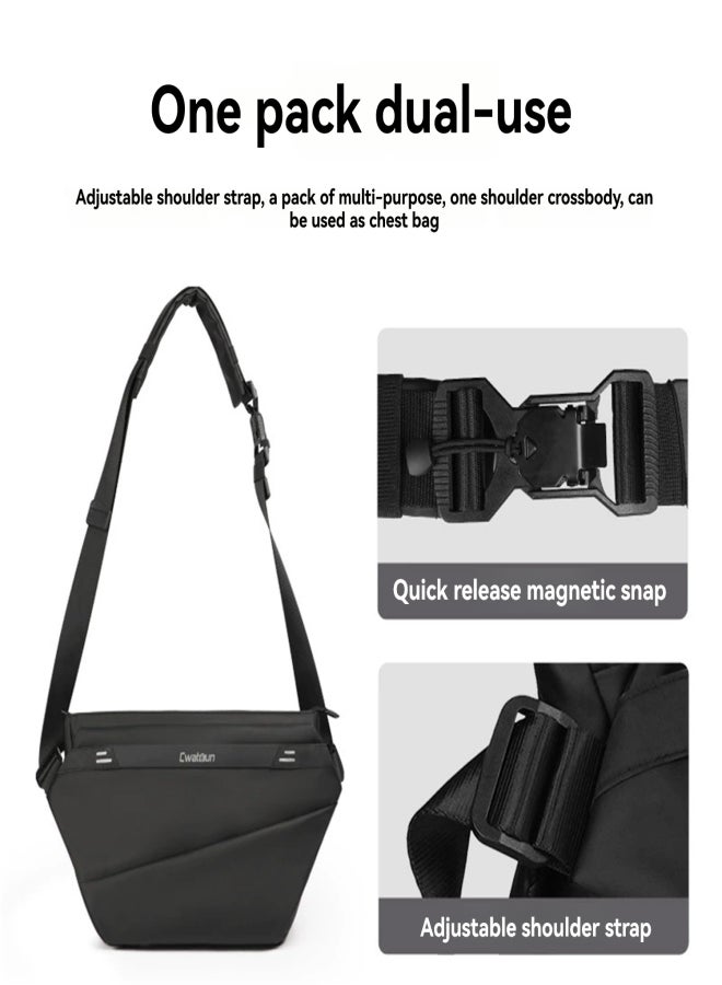كواتكون حقيبة تصوير كاجوال CWATCUN D92، حقيبة كاميرا بدون مرآة وDSLR، حقيبة كتف واحدة، حقيبة كروس بودي، سعة كبيرة، حزام ثلاثي القوائم قابل للتعديل في الأسفل، مقاومة للماء والخدش ومتينة مع فواصل قابلة للإزالة والطي، مقاس D92 M - Image 2