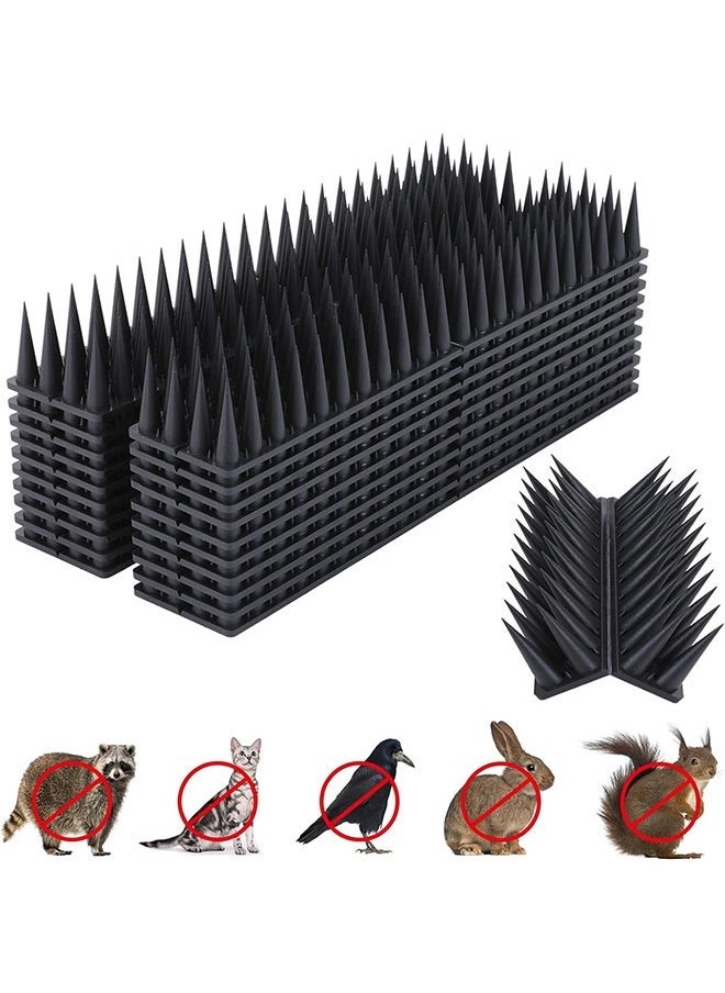 Arabest Bird Spikes, 20 Pack Bird Nails for Birds, Pigeons, Squirrels, Cats, Bird Defensive Nails for Outdoors, Keep Birds Away, Plastic Fence Nails for Railings and Roofs (Black) - Image 1