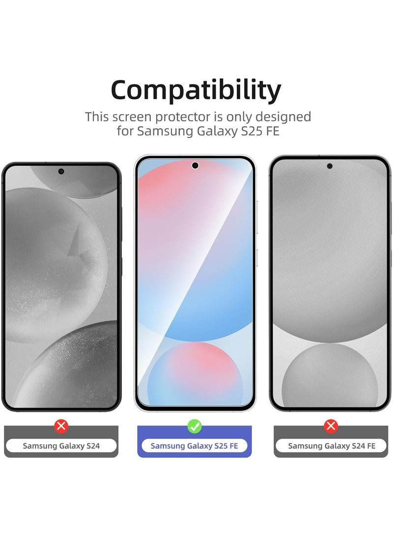 YJS 1 Pack Glass Screen Protector for Samsung Galaxy S25 FE [6.7 inch] 9H Tempered Glass, Fingerprint Unlock, HD Clear Case Friendly Anti-Scratch - Image 2