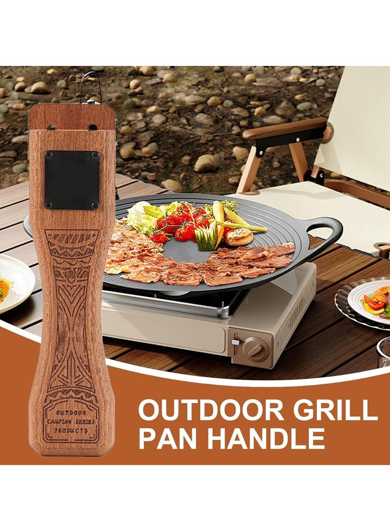 CMGTYYD. مقبض مقبض مقاوم للحرارة مع إكسسوارات طبخ آمنة قابلة للتعديل مع مقبض خشبي قابل للإزالة ، للطهي في الأماكن الداخلية والخارجية ، والشواء والقلي دائمًا وتتوافق مع التصميم المعدني - Image 3