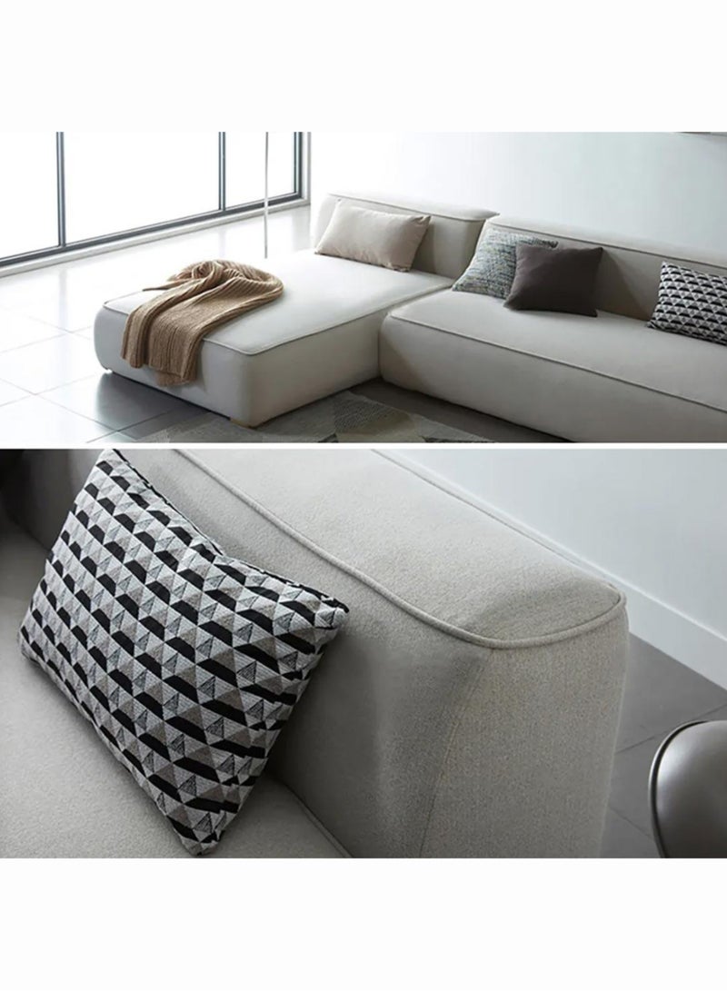 KARNAK Chelsea 3-Seater Luxury L-Shape Velvet Sofa with Free Pillows - Color Charcoal Grey - Image 4