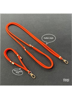 Free Labeling Best Selling 6mm Mobile Phone Lanyard Neck Slung Adjustable Creative Fashion Lanyard Suit-Specifications:Vibrant Orange [black Back Sticker*2]