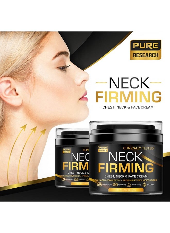 بيور ريسيرش - كريم شد الرقبة من PURE RESEARCH - كريم مضاد للتجاعيد، كريم ليلي ونهاري للوجه والرقبة ومنطقة الصدر - مرطب، يرفع ويرطب - Image 1