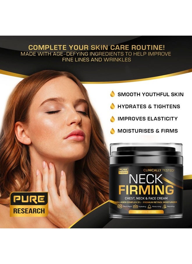 بيور ريسيرش - كريم شد الرقبة من PURE RESEARCH - كريم مضاد للتجاعيد، كريم ليلي ونهاري للوجه والرقبة ومنطقة الصدر - مرطب، يرفع ويرطب - Image 1