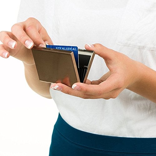 Stealodeal Gold RFID Blocking Metal Debit/Credit (Unisex) Card Holder - Image 4