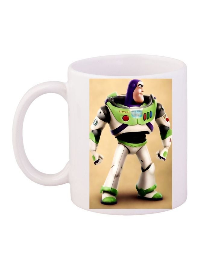 Cartoon Printed Coffee Mug White/Blue/Black 11ounce