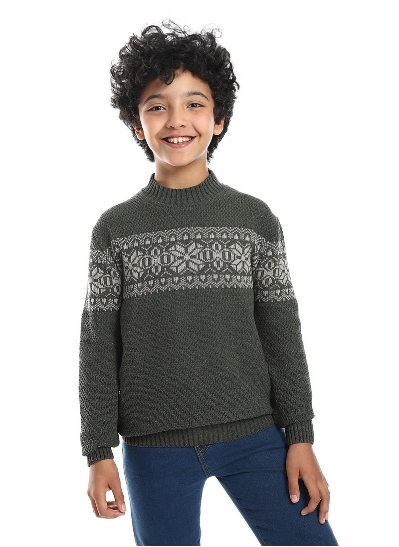 Caesar - Wool Boys Pullover With Multi Design - Image 1
