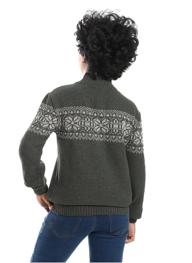 Caesar - Wool Boys Pullover With Multi Design - Image 1