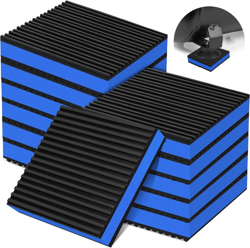 phepetroll Repeated use resistant selected material 12 Pack Anti Vibration Pads for Washing Machine 4"x4"x7/8", Sound Isolation Vibrating Pad Ribbed Rubber Damping Mat EVA Center for Air Compressors, Conditioner, Treadmill, HVAC Washer Dryer Varied size selections - Image 1