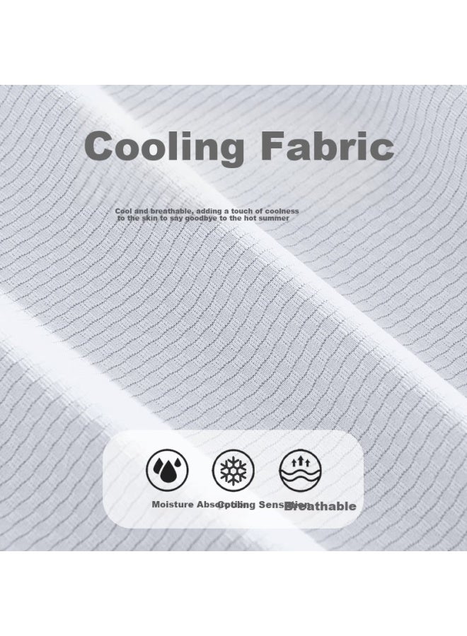 Geniolamode Men's Summer Thin Ice Silk Cool Feeling Quick-drying Breathable Sleeveless T-shirt Men's Top White 2XL - Image 4