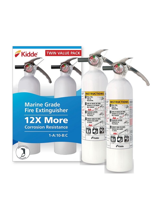 Kidde Mariner 110 Marine Fire Extinguisher for Boats, 1-A:10-B:C, 3.9 Lbs., Coast Guard Approved, Strap Bracket (Included), White, 2 Pack - pzsku/Z1A8C8C0F7536DB141155Z/45/_/1740119009/c16ecaaa-a291-417b-b815-9b59836fd4d7