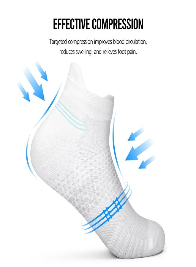 PAPLUS Ankle Compression Socks for Women 6 Pairs, Running Socks with Heel Tab, Cushioned Low Cut Athletic Socks - Image 5
