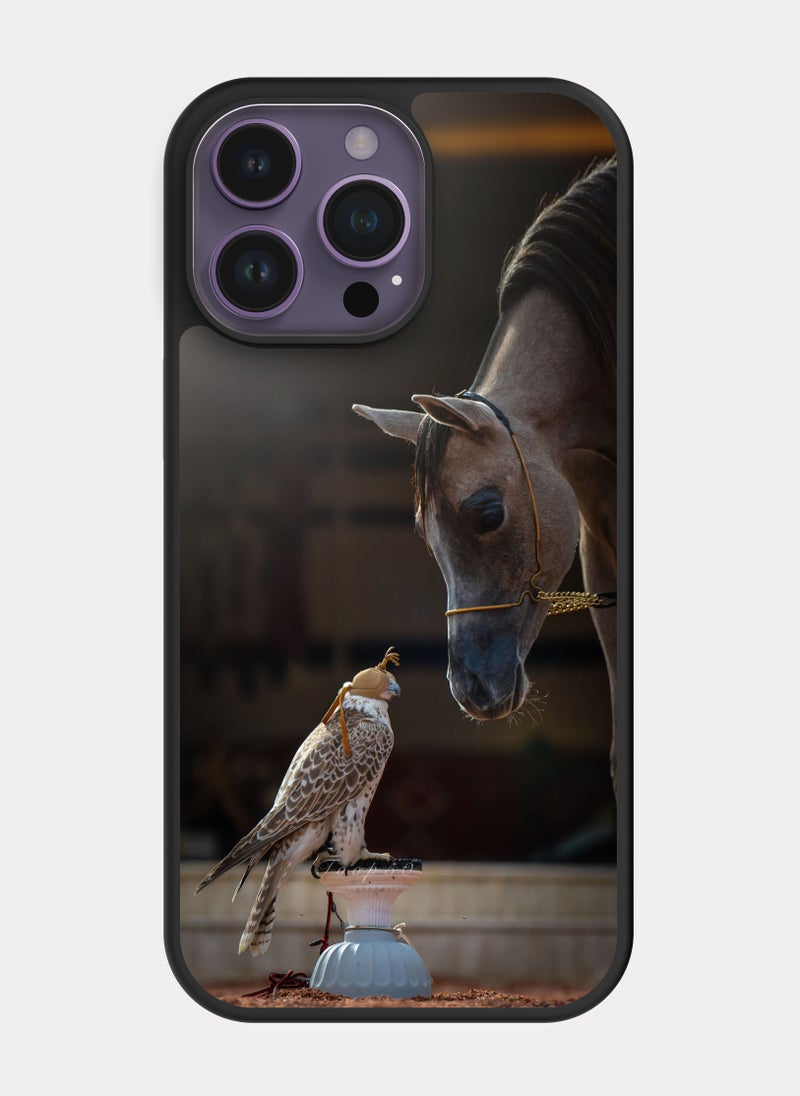 PXLAAT iPhone 14 Pro Max case cover Hawk And Horse - Image 1