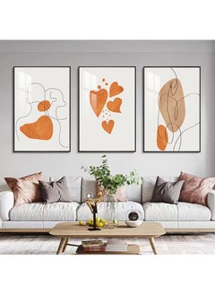 FASHION HOME 3PCS Wall Art Bright Style Minimalist Decor Modern Abstract Canvas Prints Poster Picture Framed Paintings Decorations  - Image 4