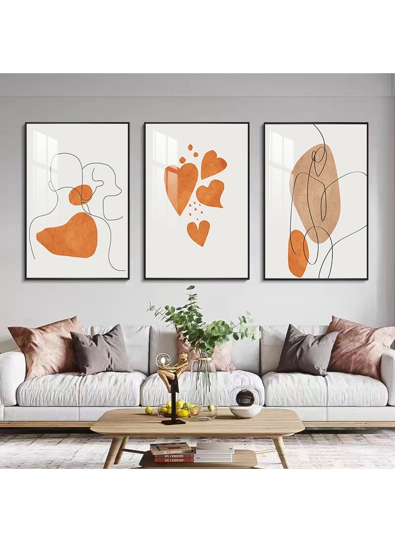 FASHION HOME 3PCS Wall Art Bright Style Minimalist Decor Modern Abstract Canvas Prints Poster Picture Framed Paintings Decorations  - Image 4
