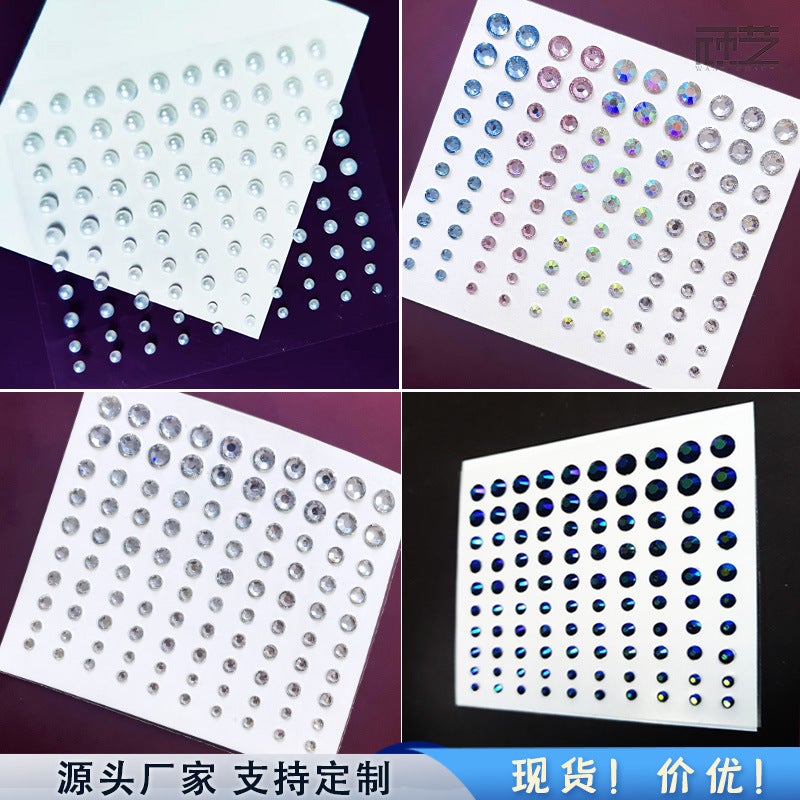 Diamond Stickers Diamond Stickers Creative Diy Eyebrow Face Diamond Makeup Rhinestone Face Decoration Tear Diamond Color Eye Makeup Rhinestone - Image 2