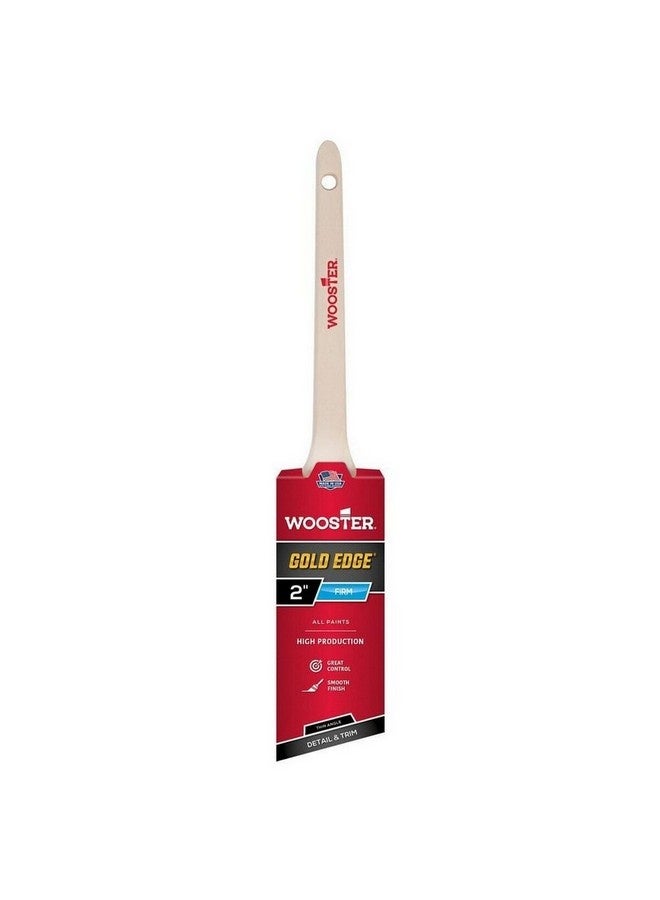 Wooster Gold Edge Smooth Finish Firm Thin Angle Paint Brush Beige and Silver 2 Inch 0052340020 - Image 1