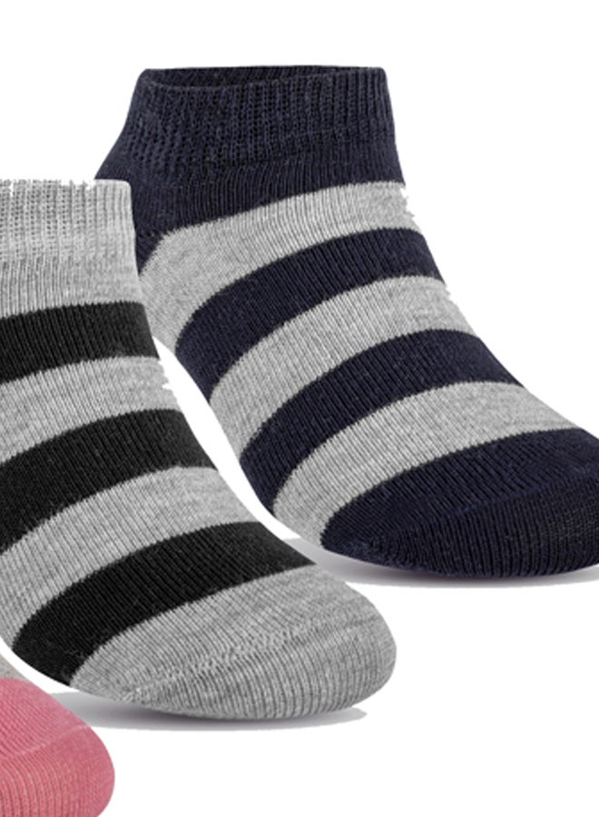 STITCH Girls Pack of 3 Lycra Ankle Casual Stripes Socks - Image 2