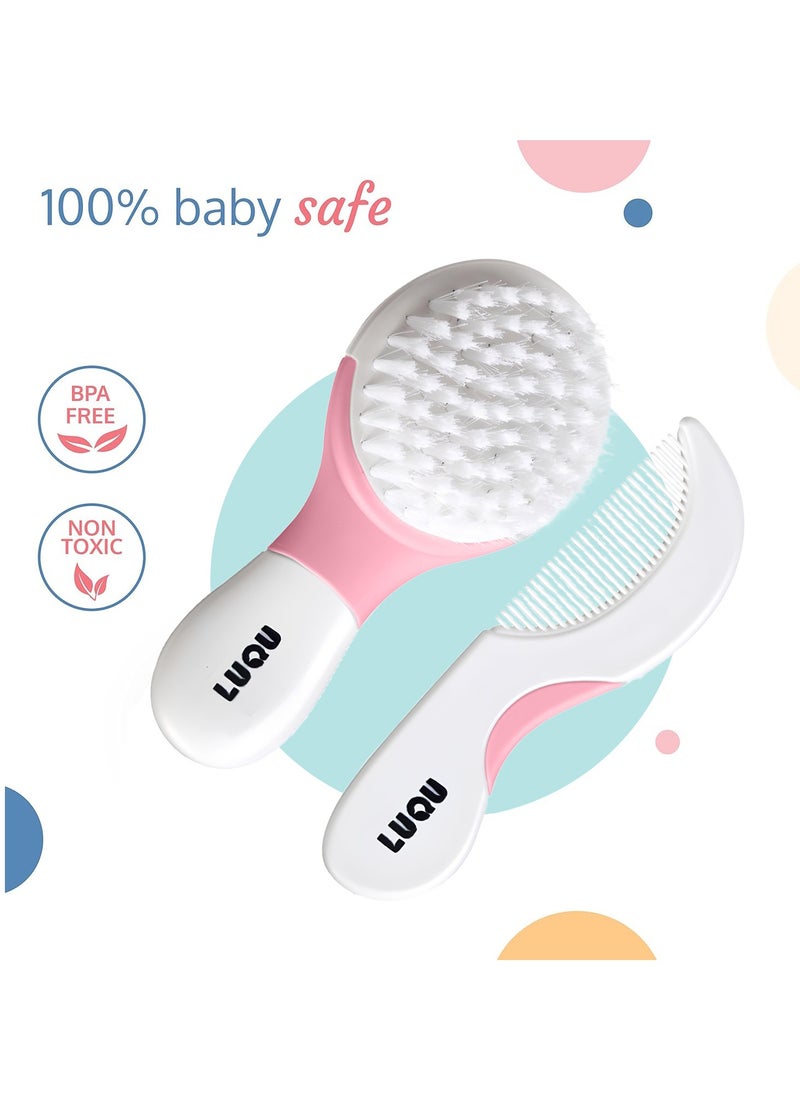 LuQu Comb and Brush Set-Pink-Pack of 10  - Image 2