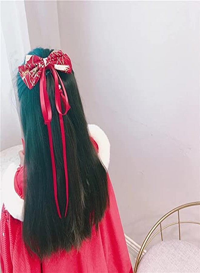 CRIZAN Chinese Style Bows Tassels Hair Clips Barrettes Hanfu Hair Accessories Red For Girls Women Festival - Image 3