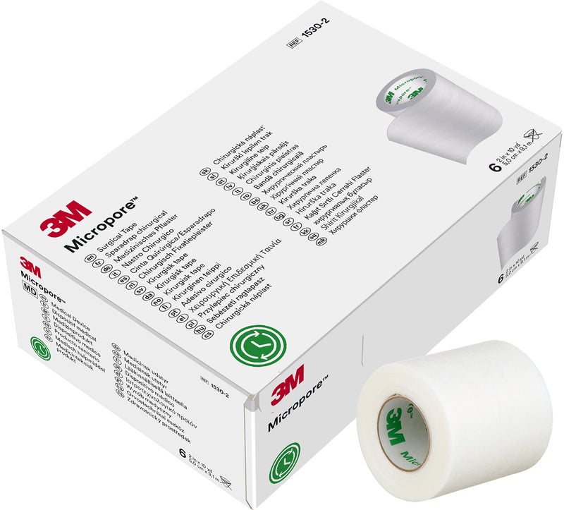 Micropore Paper Tape: White 2" X 10 Yds, Box of 6 - Image 1