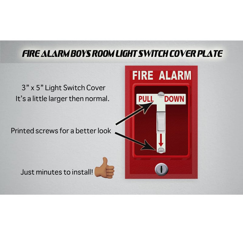 Create-A-Mural Fire Alarm Cool Light Switch Plate Cover for Teens Room Fun Novelty Gift Decorative Decor Bedroom (Fire Alarm) - Image 2
