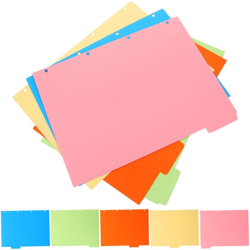 4 Hole A4 Binder Index Dividers with Colored Classification Pages 2 Sets for Office School - Image 2